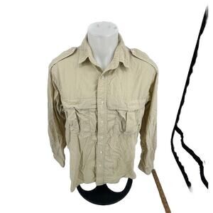 Columbia Fishing Shirt Men Medium Roll-Tab Sleeves Vented Utility Sport 46-5